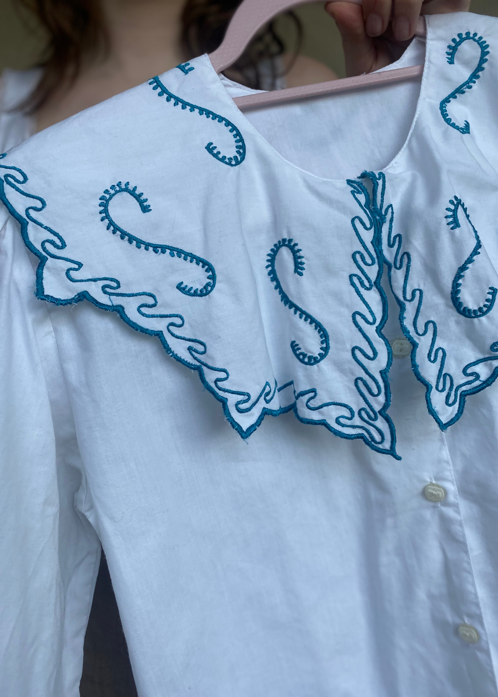 Katoenen blouse met kraag - maat S/M