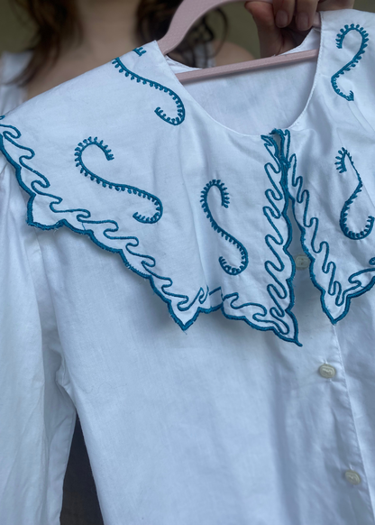 Katoenen blouse met kraag - maat S/M