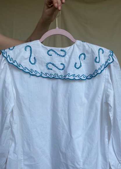 Katoenen blouse met kraag - maat S/M