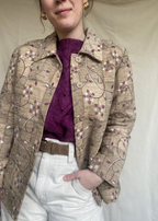 Beige geweven blazer/jas - maat M/L