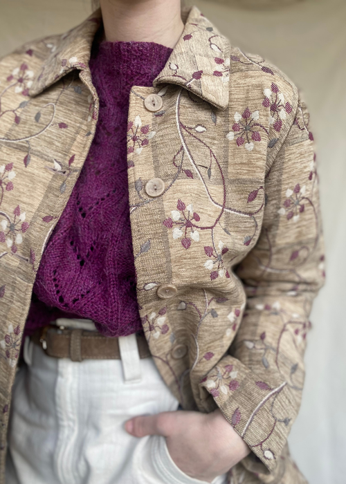 Beige geweven blazer/jas - maat M/L