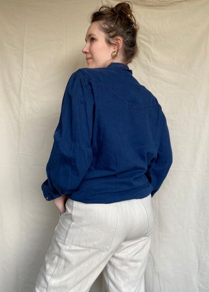 Donkerblauwe blouse - maat L/XL