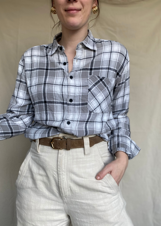 Grijze flannel blouse - maat S/M