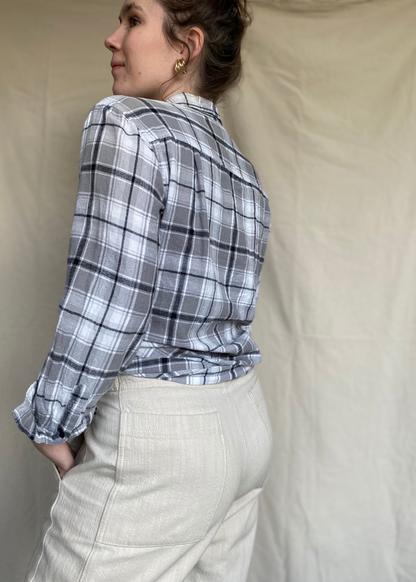 Grijze flannel blouse - maat S/M