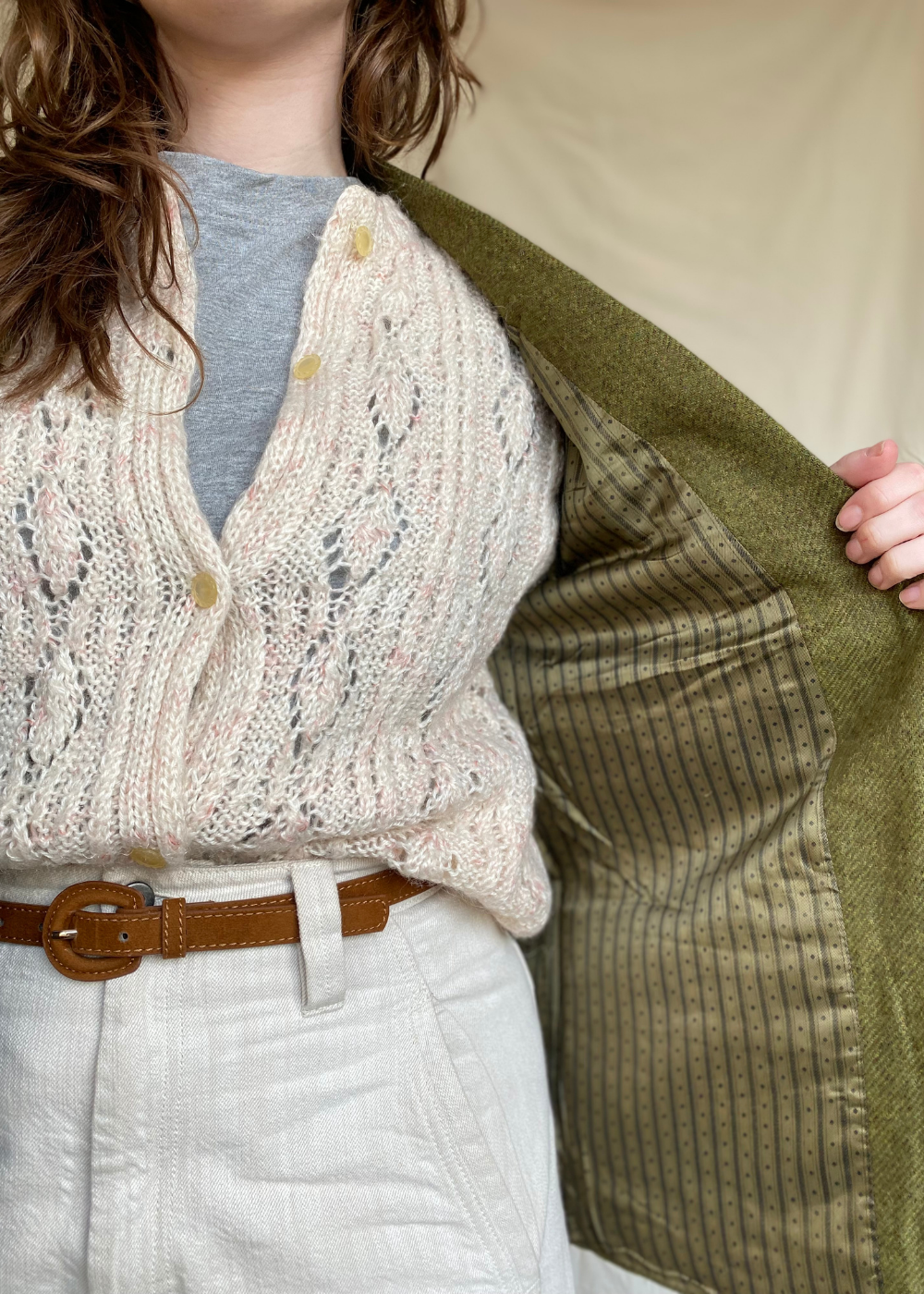 Wollen donkergroene blazer - maat