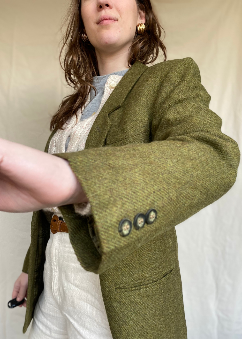 Wollen donkergroene blazer - maat