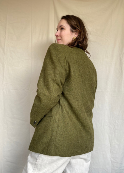 Wollen donkergroene blazer - maat