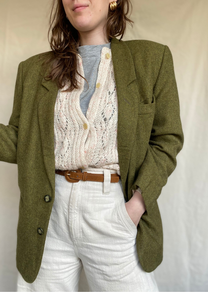 Wollen donkergroene blazer - maat