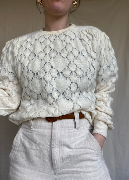 Witte gebreide trui - maat M/L