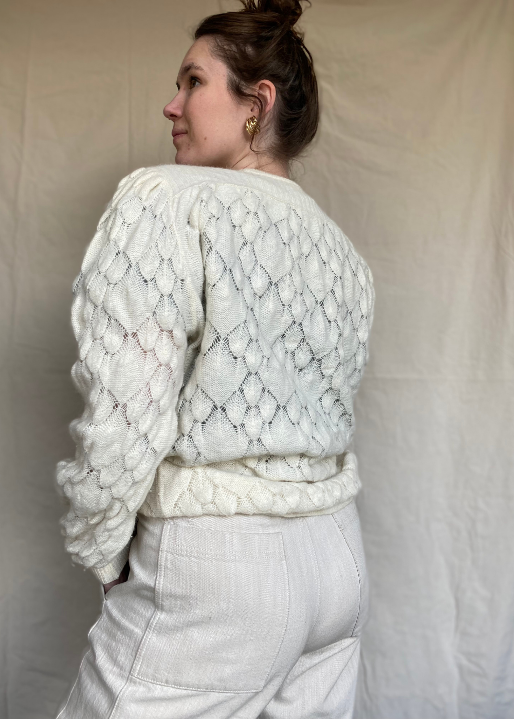 Witte gebreide trui - maat M/L