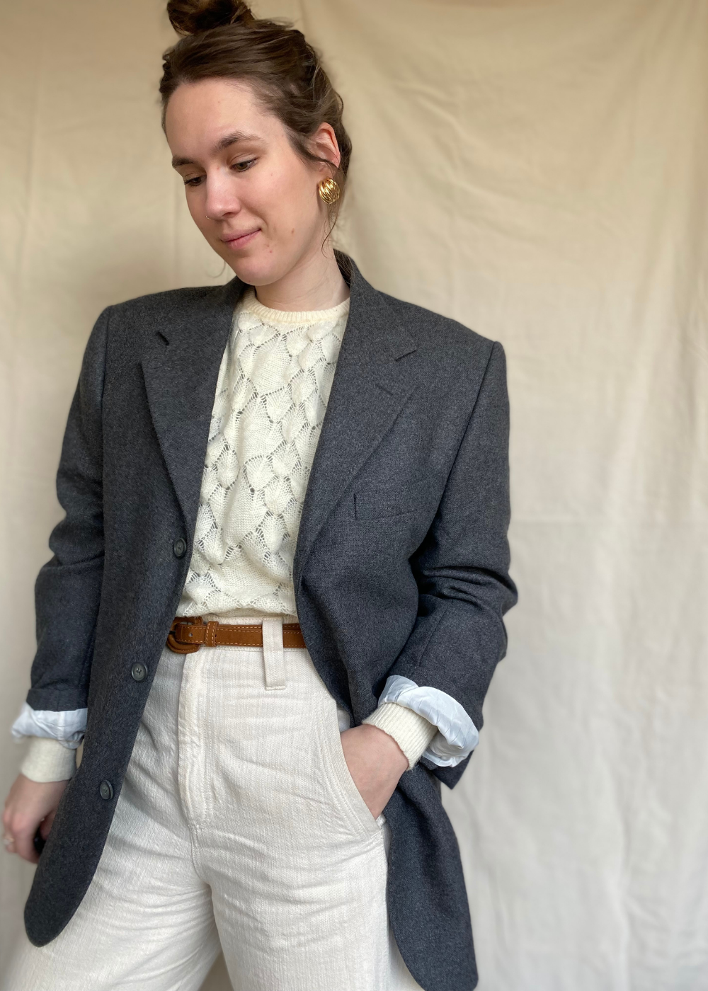 Grijze blazer - maat M/L