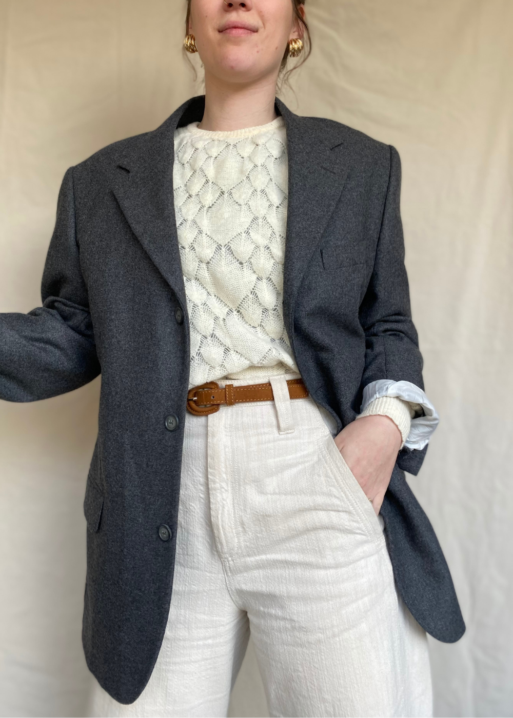 Grijze blazer - maat M/L