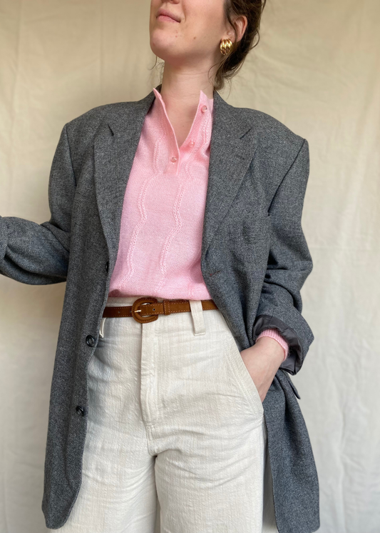 Licht grijze wollen blazer - maat L/XL