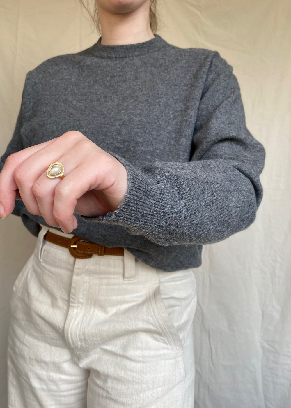 Antraciet longsleeve - maat L/XL