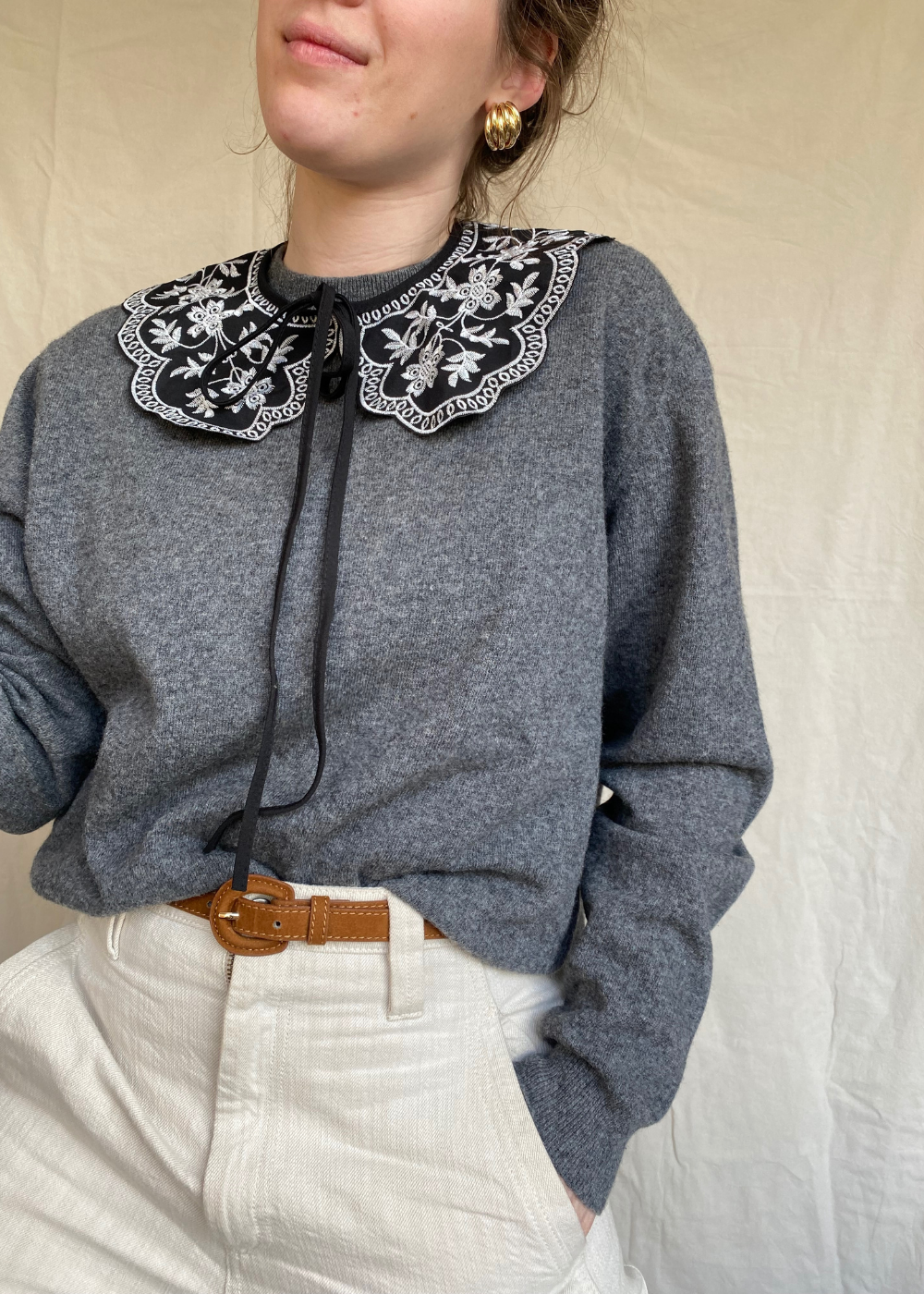 Antraciet longsleeve - maat L/XL