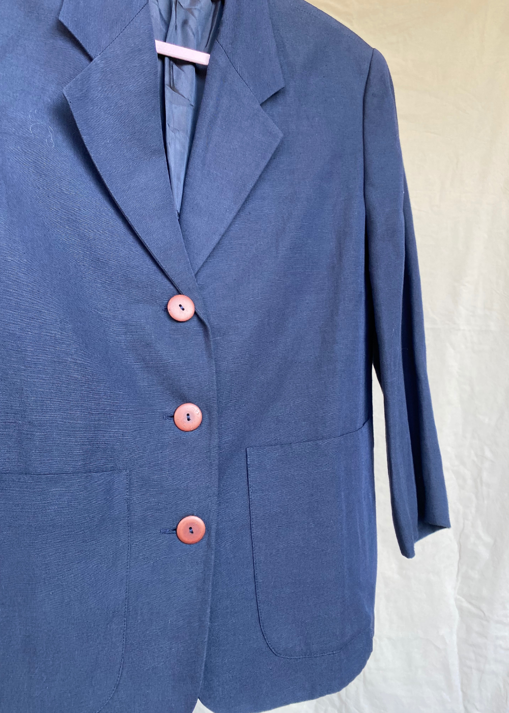 Linnen donkerblauwe blazer - maat XS/S/M