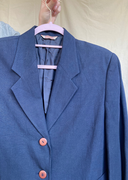 Linnen donkerblauwe blazer - maat XS/S/M