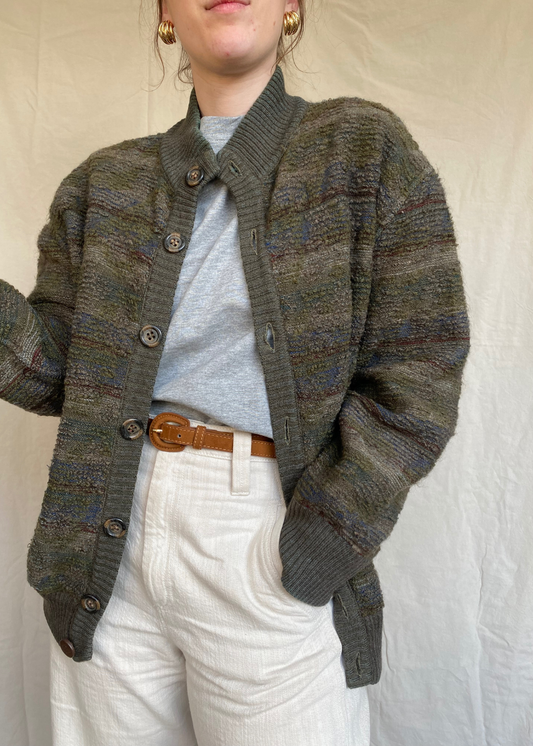 Donkergroene gewatterde jas - maat L/XL