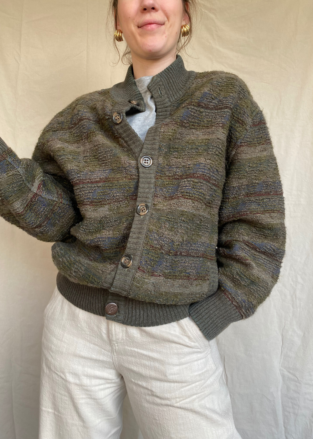 Donkergroene gewatterde jas - maat L/XL