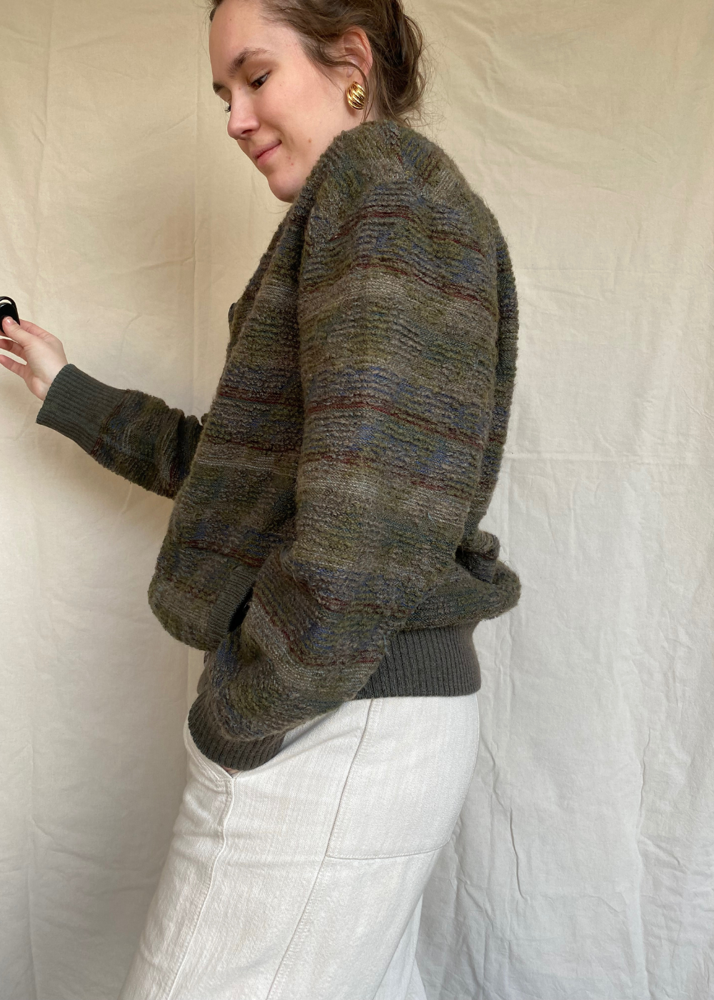 Donkergroene gewatterde jas - maat L/XL