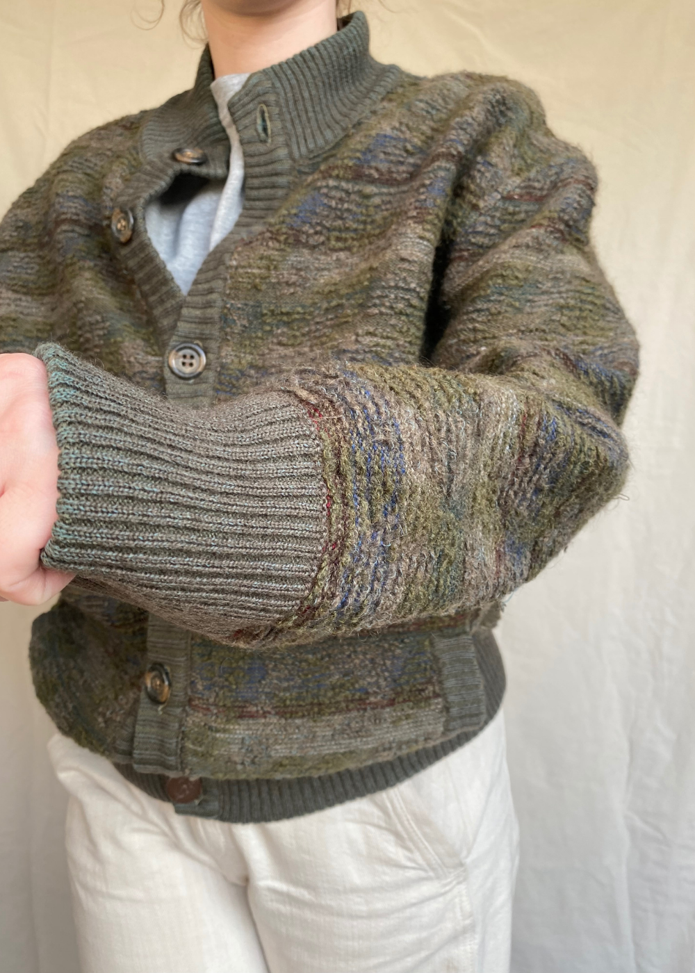 Donkergroene gewatterde jas - maat L/XL