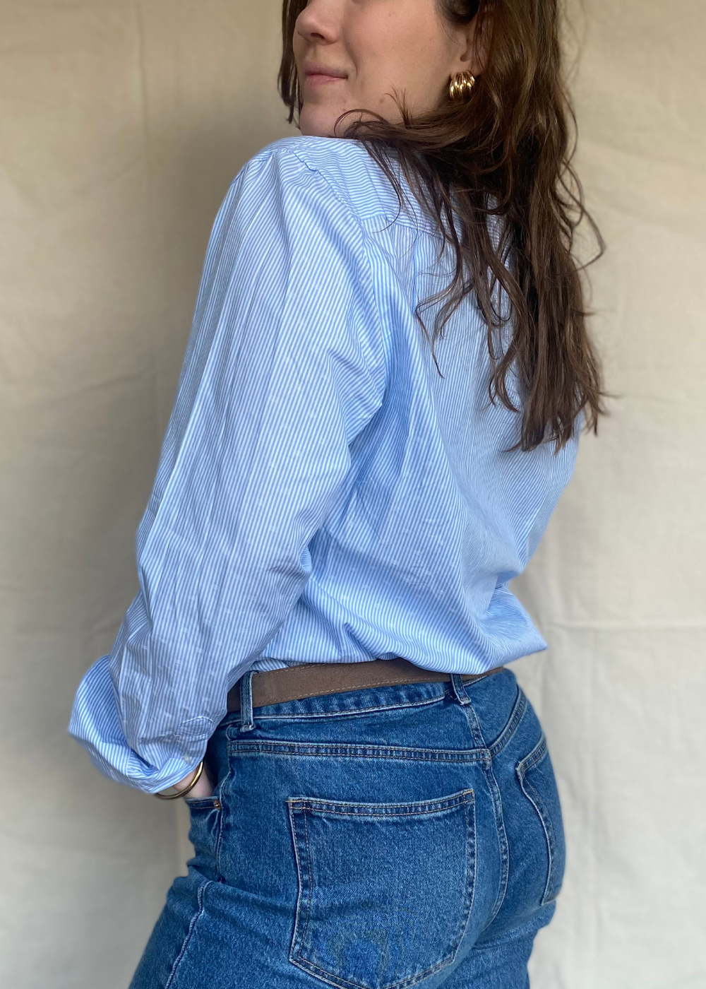 Katoenen streepjes blouse - maat S/M