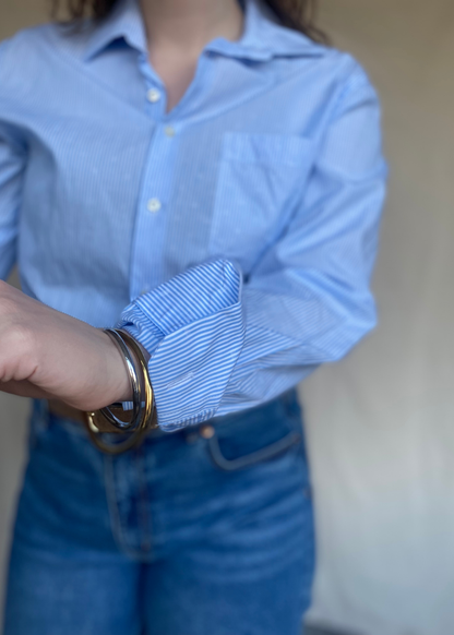 Katoenen gestreepte blouse - maat S/M