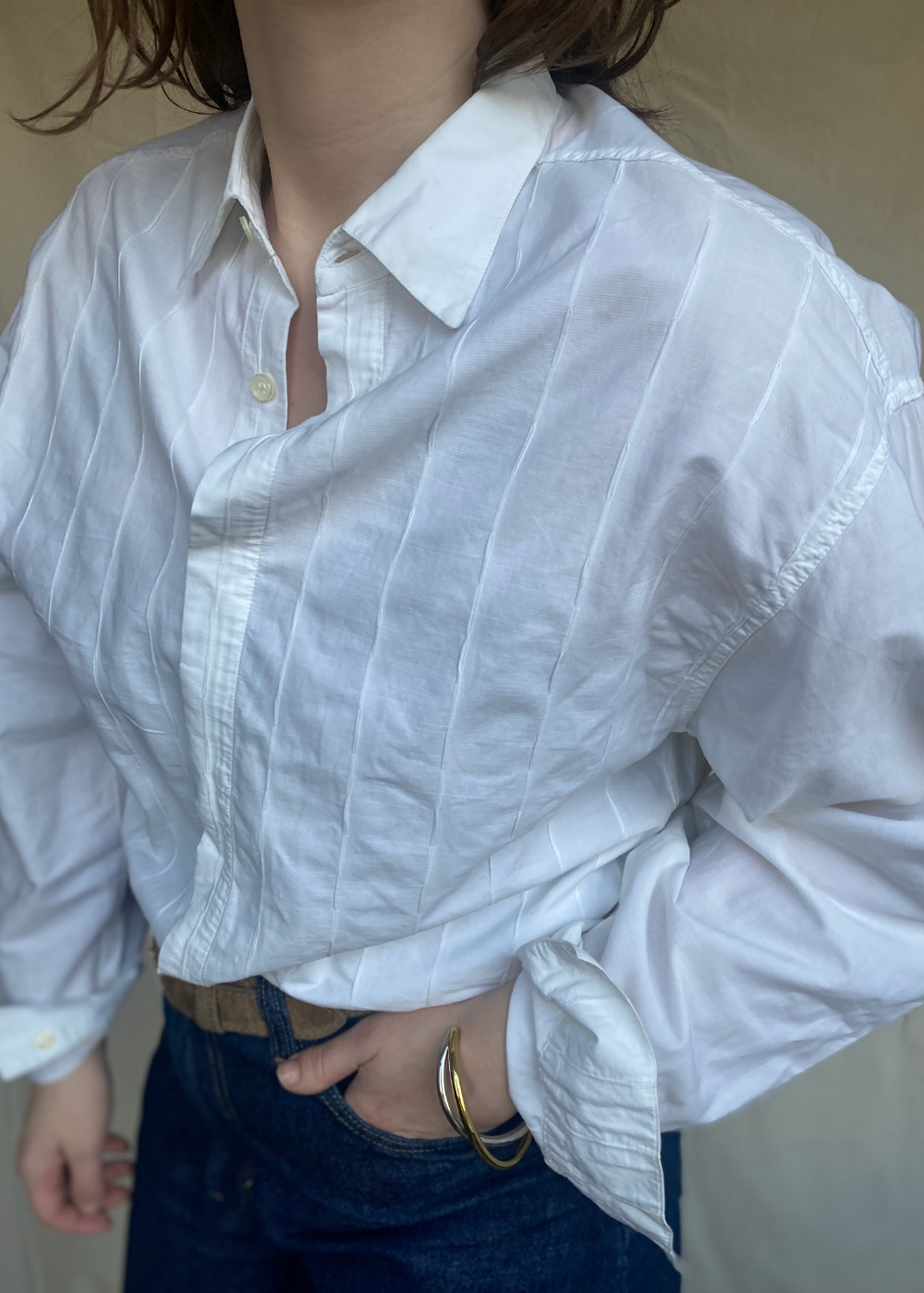 Witte katoenen blouse - maat M/L