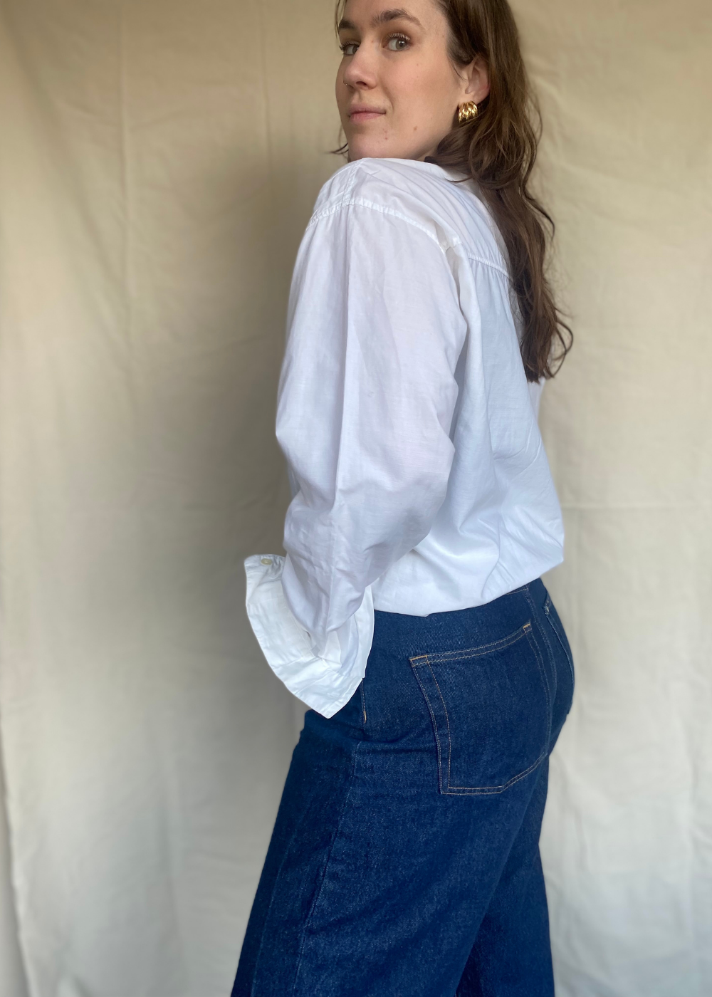 Witte katoenen blouse - maat M/L