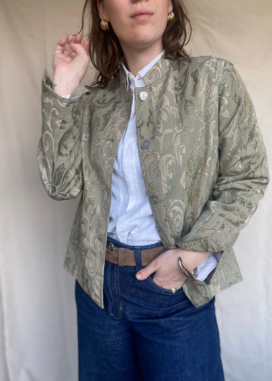 Mintgroen geweven jasje - maat M/L