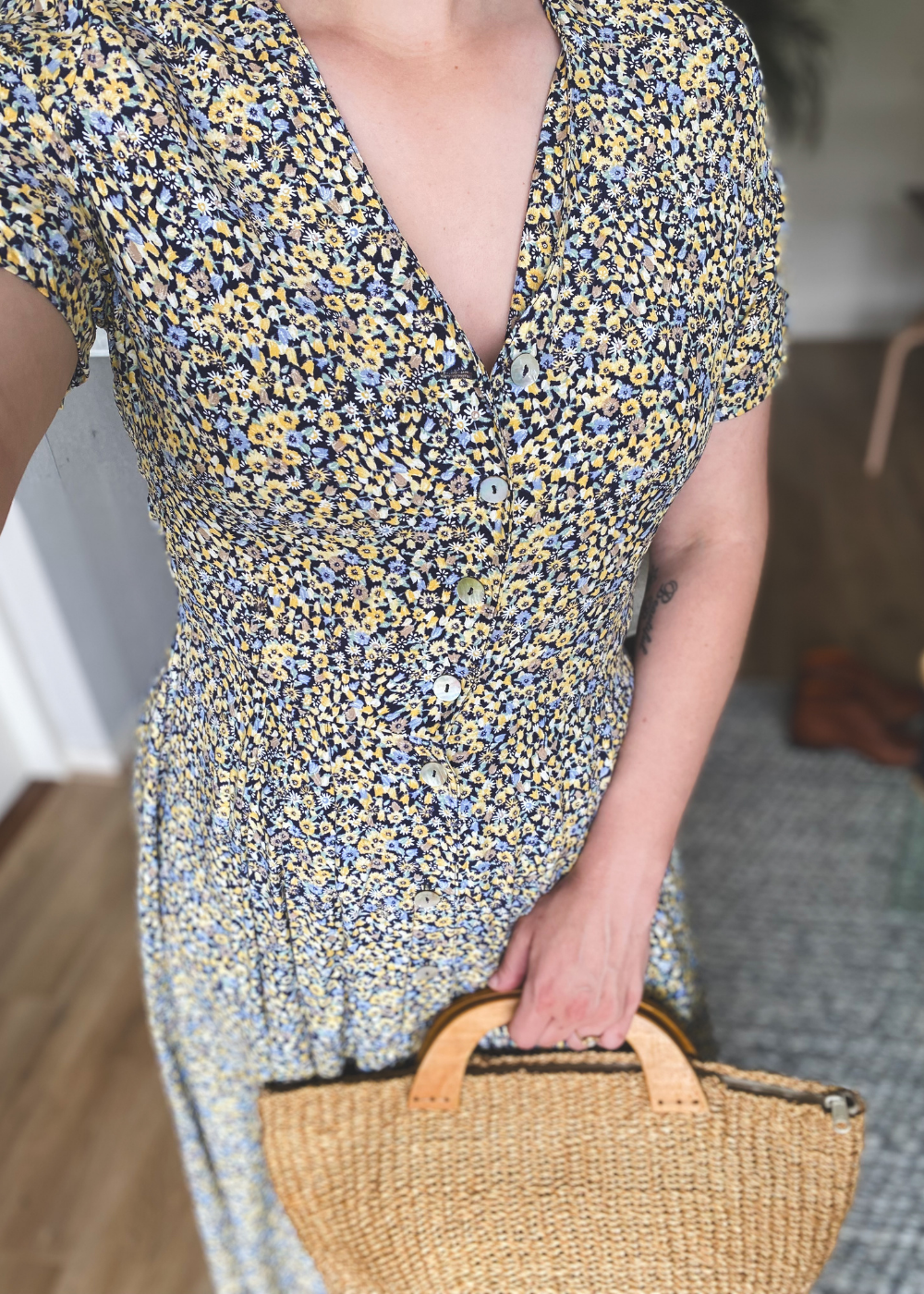 100% viscose bloemen jurk - maat M