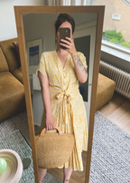 Botergele viscose jurk - maat L