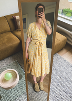 Botergele viscose jurk - maat L