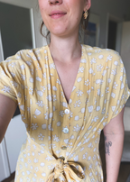Botergele viscose jurk - maat L