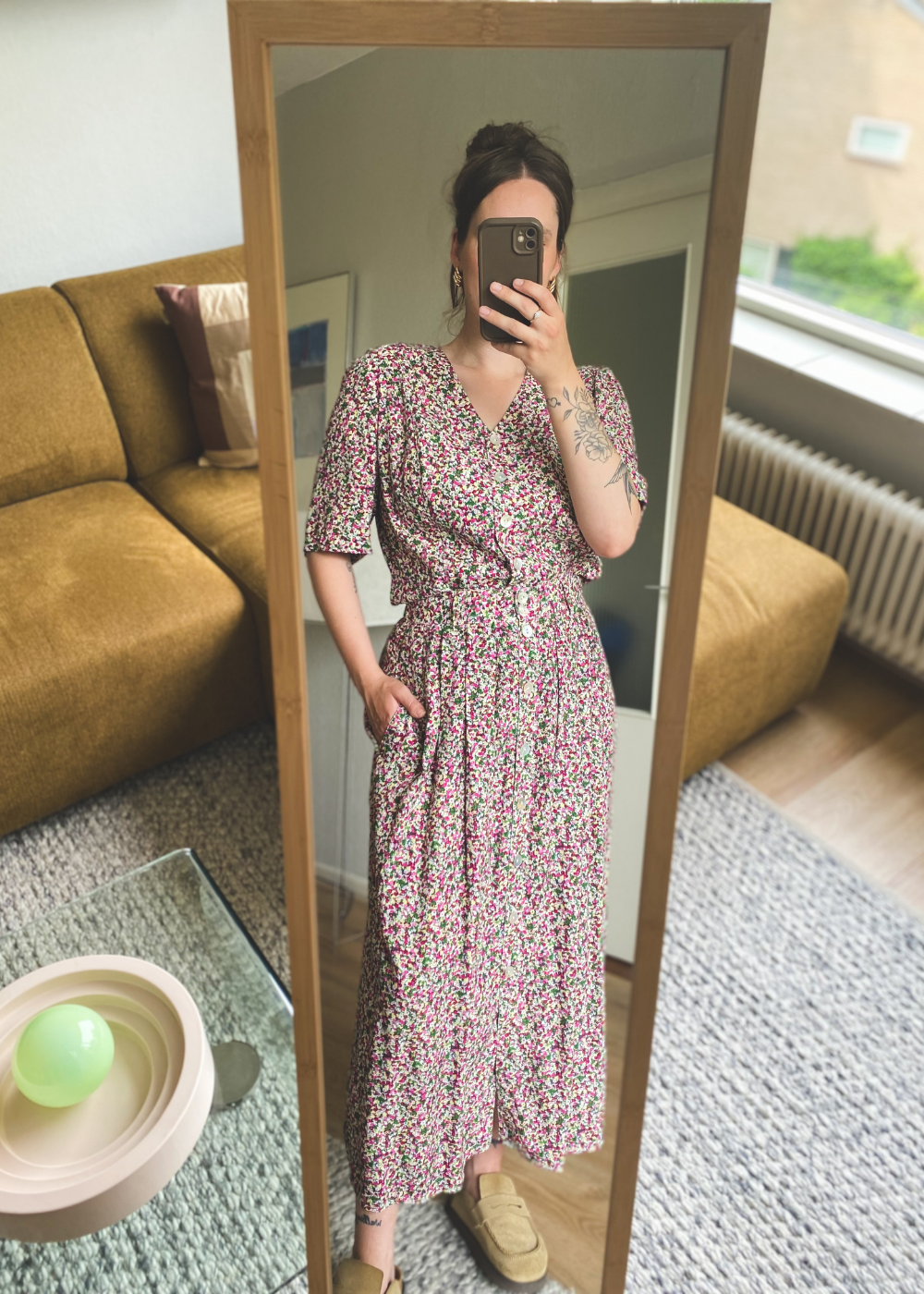 Blouse-rok bloemen set - maat L
