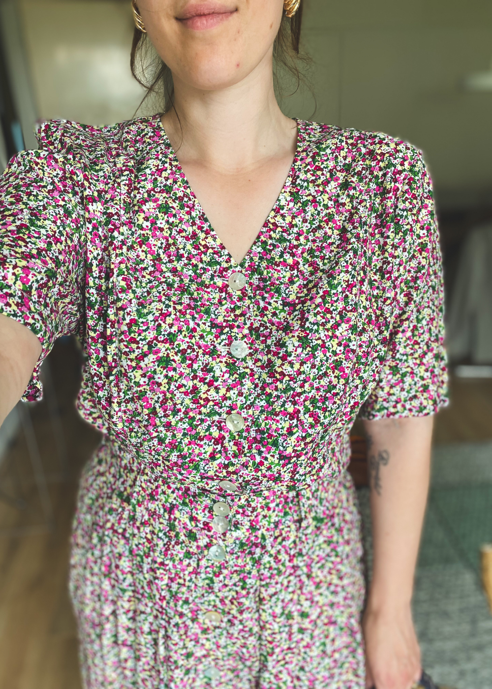 Blouse-rok bloemen set - maat L