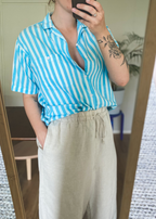 Katoenen gestreepte blouse - maat M/L