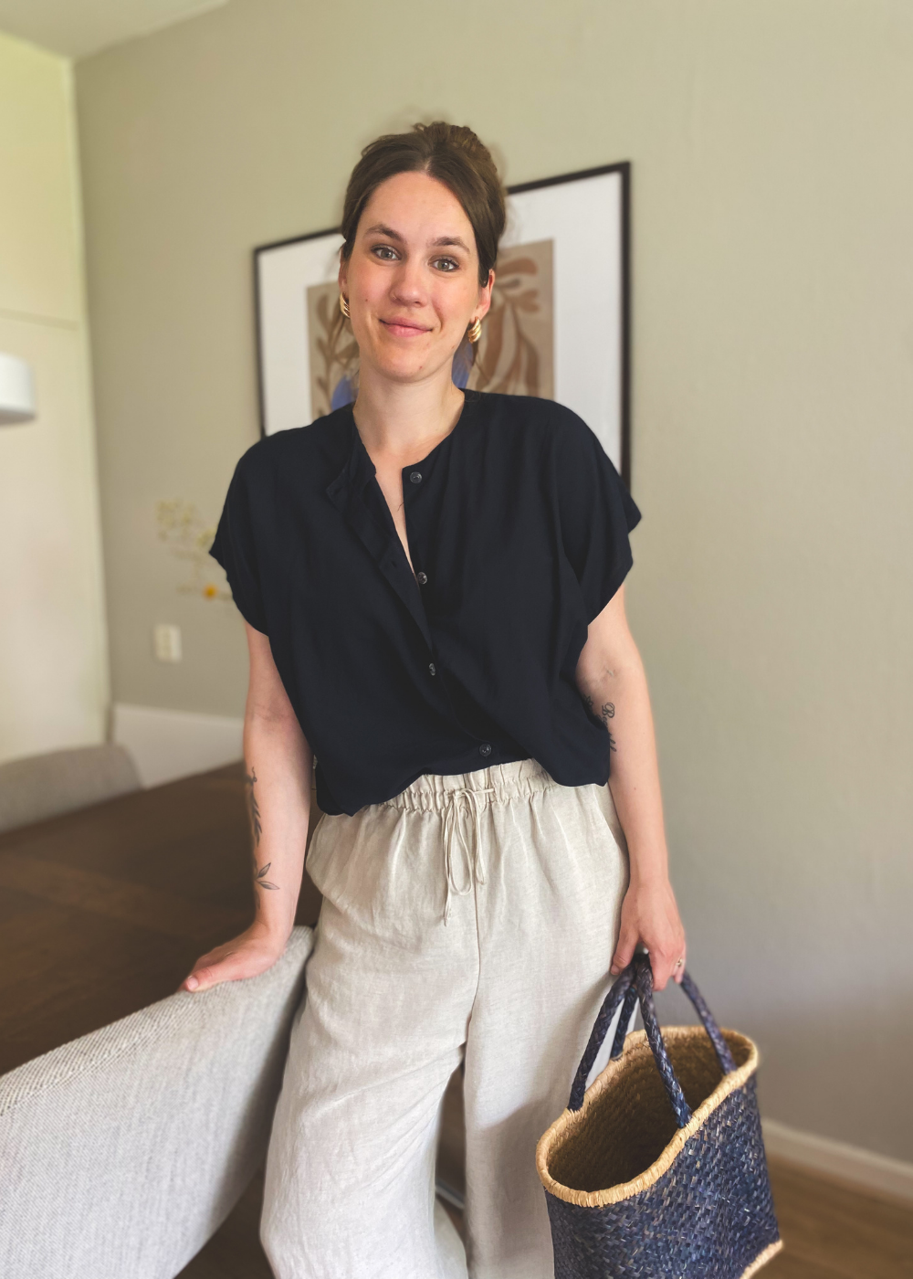 Zwarte blouse - maat M/L