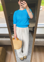 Blauw gebreide top - maat M/L