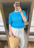 Blauw gebreide top - maat M/L