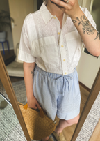 Kanten witte blouse - maat L