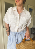 Kanten witte blouse - maat L
