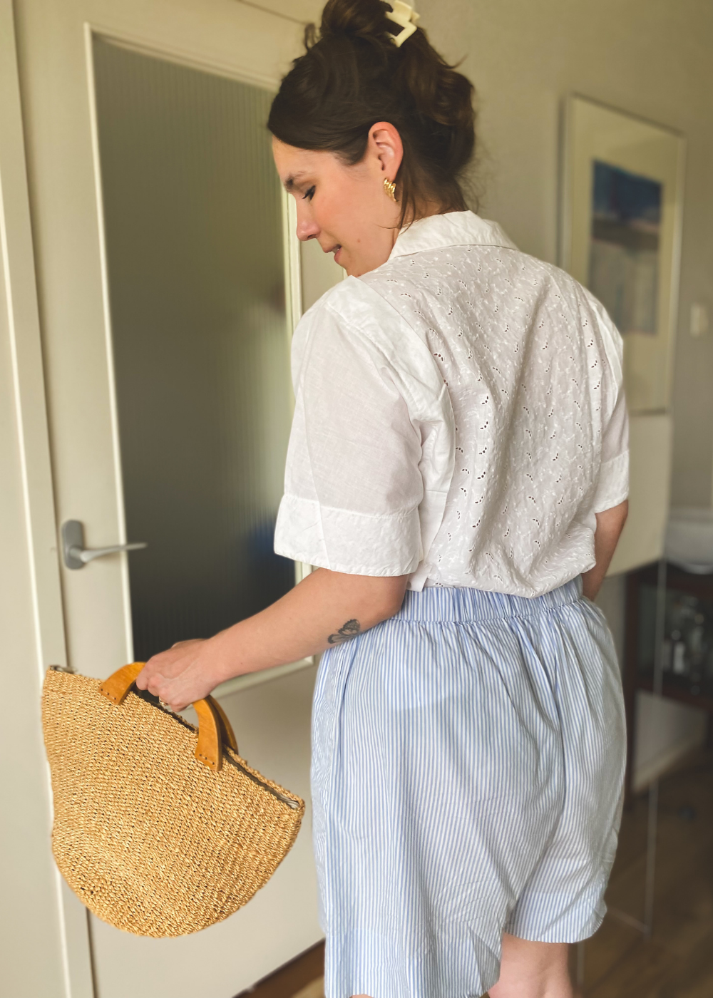 Kanten witte blouse - maat L