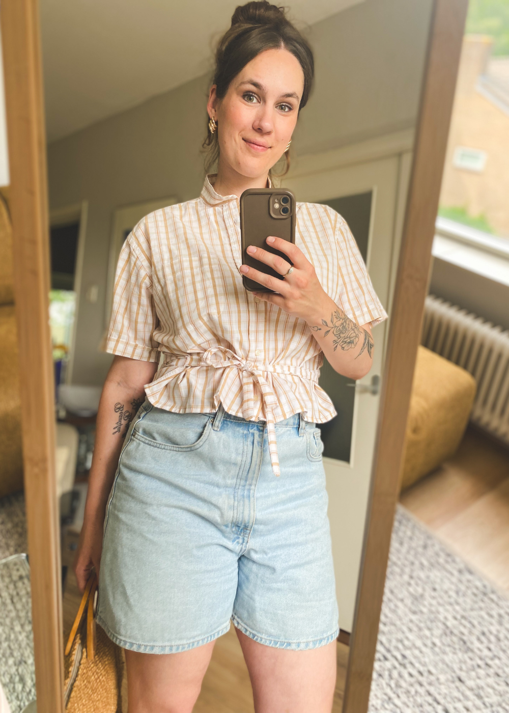 Remade beige blouse - maat M/L