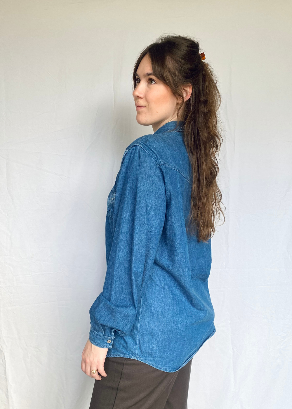 Katoenen spijkerblouse - m/l
