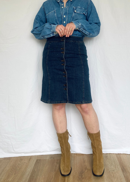 Donkere spijker rok - m/l