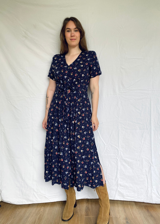 Blauwe ames jurk gemaakt van viscose - maat M/L