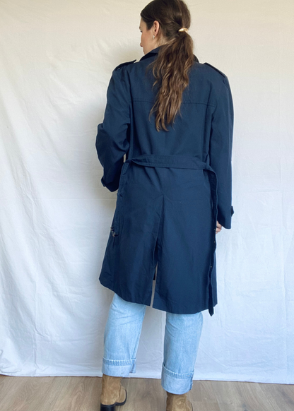 Donkerblauw trenchcoat - l