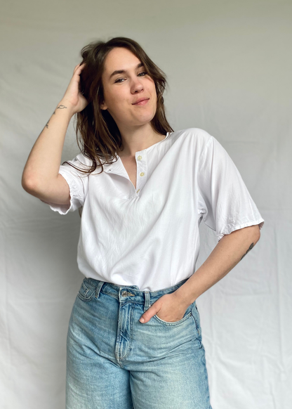 Dames witte blouse van viscose - maat M/L