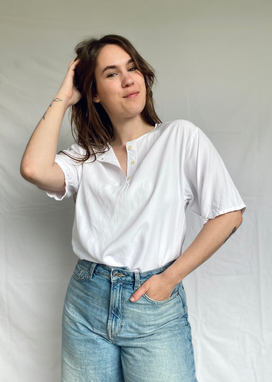 Dames witte blouse van viscose - maat M/L